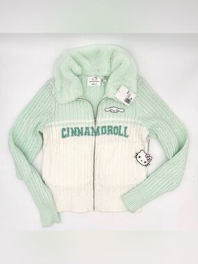 Hello Kitty x Forever 21 Cinnamoroll Zip-Up Sweater Kawaii Sanrio Sz Medium NWT